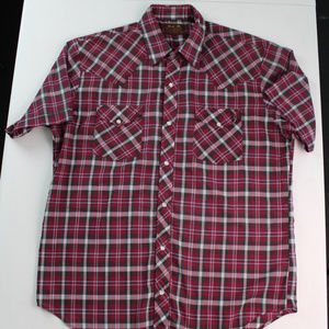Men's Western Style Pearl Snap Short Sleeve